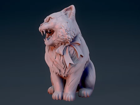 Modelo 3d de Gato enojado para impresoras 3d