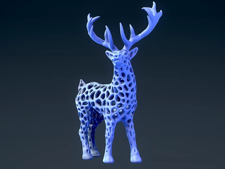 Modelo 3d de  ciervo voronoi para impresoras 3d