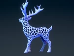 Modelo 3d de  ciervo voronoi para impresoras 3d