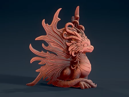 Modelo 3d de Lindo dragón 3 para impresoras 3d