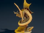 Modelo 3d de Dragón amarillo para impresoras 3d