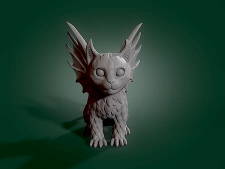  Demonic kitten  3d model for 3d printers