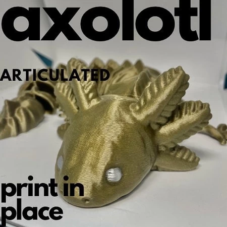 Modelo 3d de Axolotl articulado v2 para impresoras 3d
