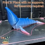 Modelo 3d de Ballena jorobada flexi (impresión en el lugar) para impresoras 3d