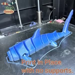  Flexi tiger shark (print-in-place)  3d model for 3d printers