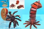  Flexi squid & ammonite set  3d model for 3d printers