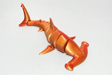 Flexi hammerhead shark(print-in-place)  3d model for 3d printers