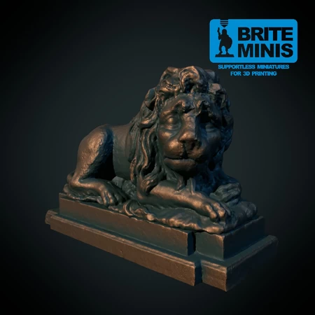   lion statue (supportless, fdm-friendly)  3d model for 3d printers
