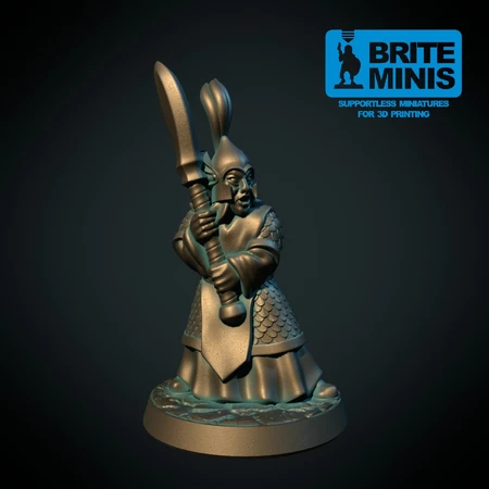 Elf warrior 28mm (supportless, FDM friendly)