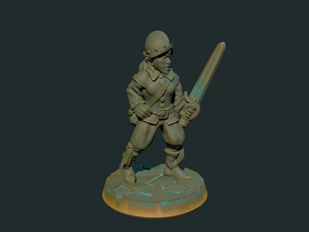 Female Elf Mercenary 28mm (supportless, FDM friendly)