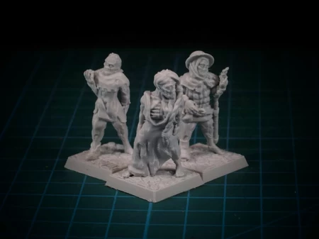 Townsfolk zombie 28mm (supportless, FDM friendly)