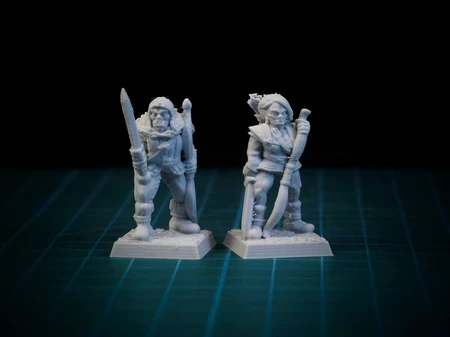 Half-orc female ranger 28mm (Supportless, FDM friendly)