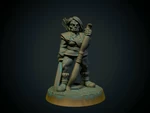  Half-orc female ranger 28mm (supportless, fdm friendly)  3d model for 3d printers