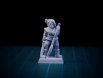  Half-orc female ranger 28mm (supportless, fdm friendly)  3d model for 3d printers