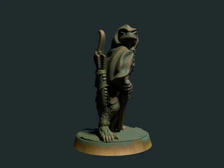 Lizardman ranger 28mm (supportless, FDM friendly)