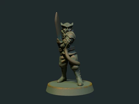 Tiefling female 28mm (no supports, FDM friendly)