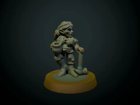 Gnome female 28mm (no supports, FDM friendly)