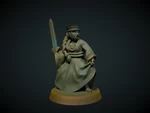  Warrior maiden 28mm (no supports needed)  3d model for 3d printers