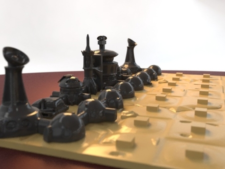  Martian-base chess  3d model for 3d printers