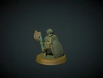  Dwarf axeman 28mm (no supports needed)  3d model for 3d printers