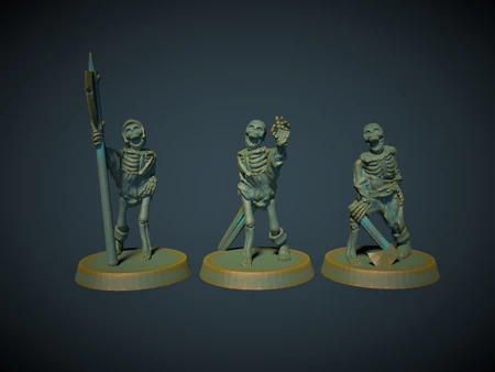  Skeletons! 28mm (no supports needed)  3d model for 3d printers