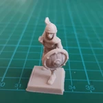  Soldier/knight with axe 28mm (no supports)  3d model for 3d printers