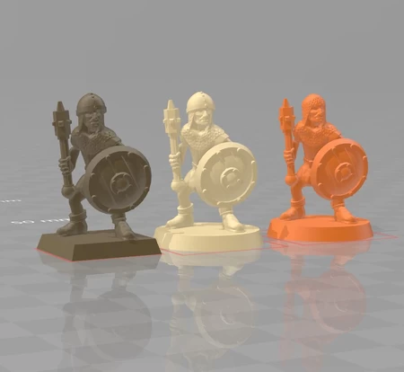  Soldier/knight with mace 28mm (no supports)  3d model for 3d printers