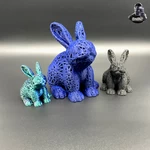 Modelo 3d de Lindo conejito de pascua voronoi para impresoras 3d