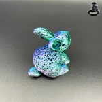 Modelo 3d de Lindo conejito de pascua voronoi para impresoras 3d