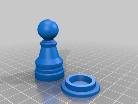 Modelo 3d de Piezas de ajedrez con el secreto de almacenamiento para impresoras 3d