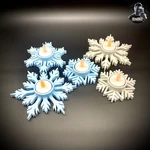 Modelo 3d de Soporte de luz de té de copo de nieve para impresoras 3d