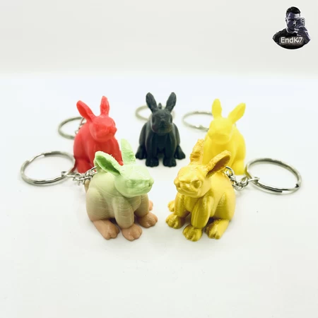  Cute bunny keychain  3d model for 3d printers