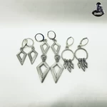 Diamond shaped earrings - 3 designs - print in place  3d model for 3d printers