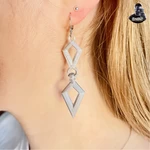  Diamond shaped earrings - 3 designs - print in place  3d model for 3d printers