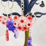   beautiful flowers keychain  3d model for 3d printers