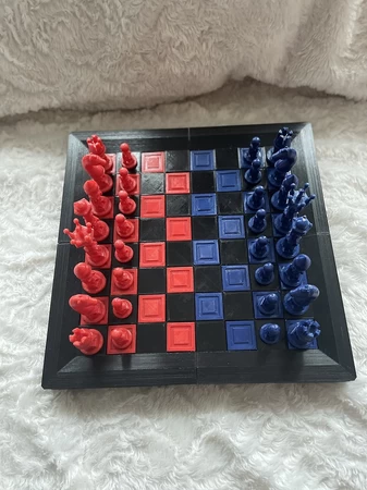  Spiral chess set (with board)  3d model for 3d printers