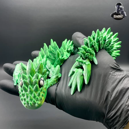  Spiky mountain dragon - articulated - print in place  3d model for 3d printers