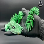  Spiky mountain dragon - articulated - print in place  3d model for 3d printers