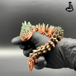  Spiky mountain dragon - articulated - print in place  3d model for 3d printers