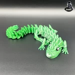  Spiky mountain dragon - articulated - print in place  3d model for 3d printers