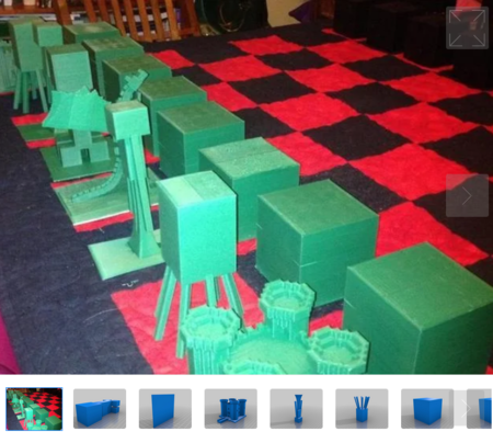  Minecraft chess set  3d model for 3d printers