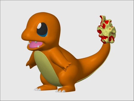 Modelo 3d de  charmander multicolor para impresoras 3d