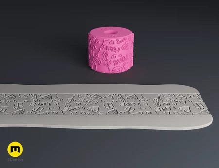 Modelo 3d de Rodillos de textura para el día de san valentín ❤️ para impresoras 3d