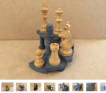 Modelo 3d de Escalera de caracol de soporte de la pantalla por ejemplo, para series de ajedrez para impresoras 3d