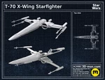 Modelo 3d de Nave estelar t-70 x-wing starfighter star wars para impresoras 3d