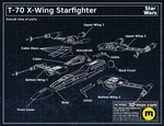  T-70 x-wing starfighter star wars starship  3d model for 3d printers