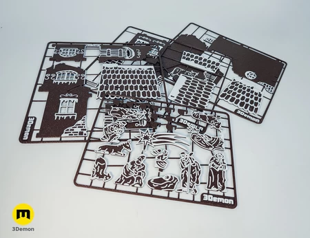 Modelo 3d de  tarjeta de kit de belén de escena de natividad para impresoras 3d