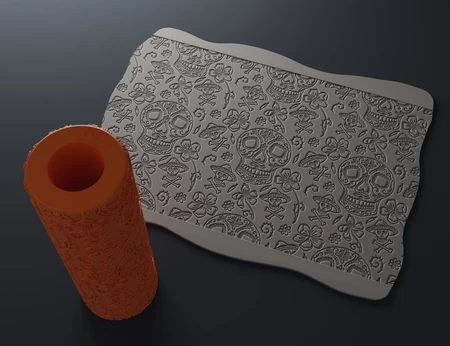 Modelo 3d de Rodillo de textura de halloween los muertos para impresoras 3d