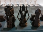  Chess set - round vs blocky  3d model for 3d printers