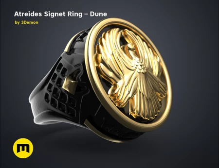   atreides signet ring - dune  3d model for 3d printers